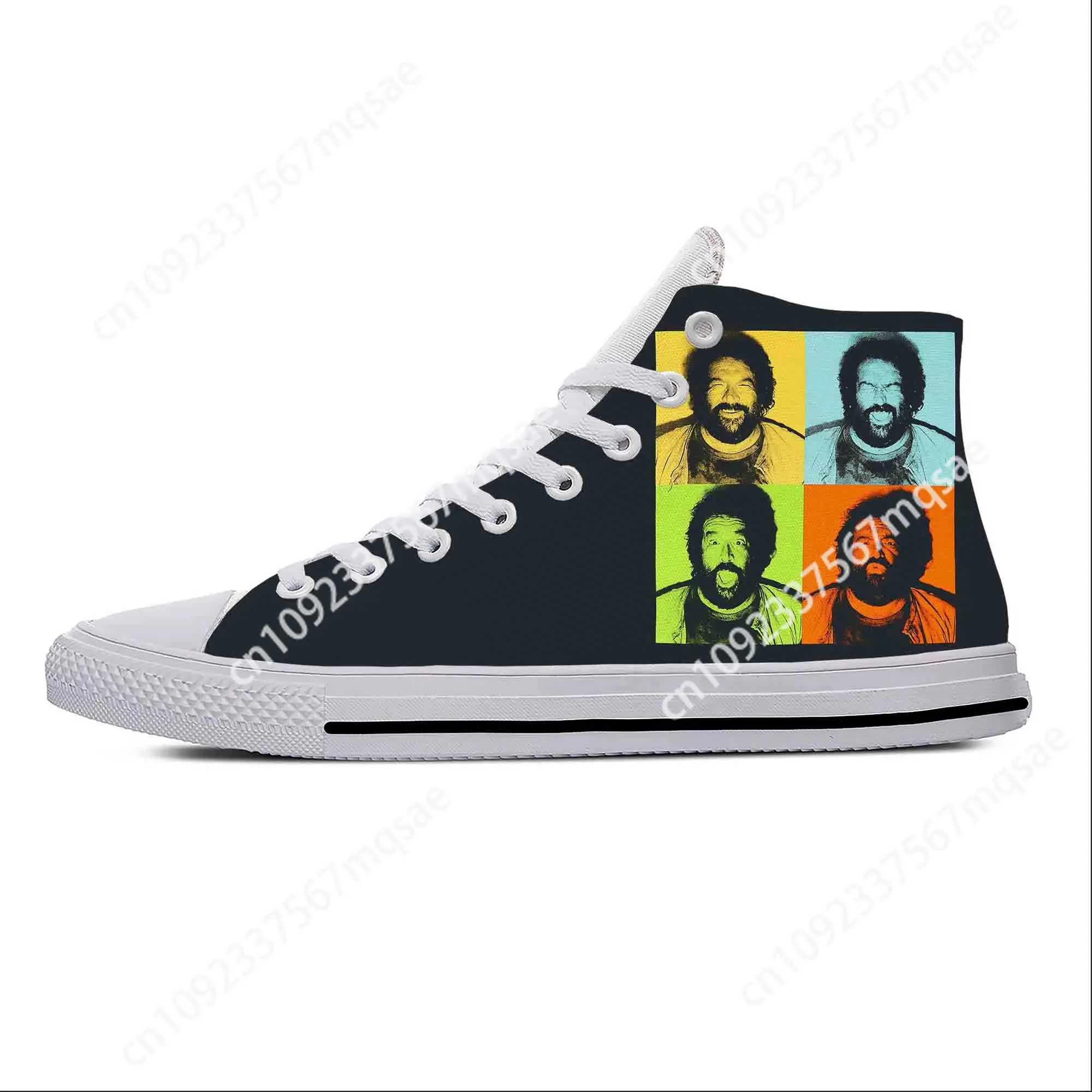 

Anime Cartoon Manga Movie Actor Funny Bud Spencer Casual Shoes Lightweight Breathable Mens Womens High Top Sneakers Board Shoes