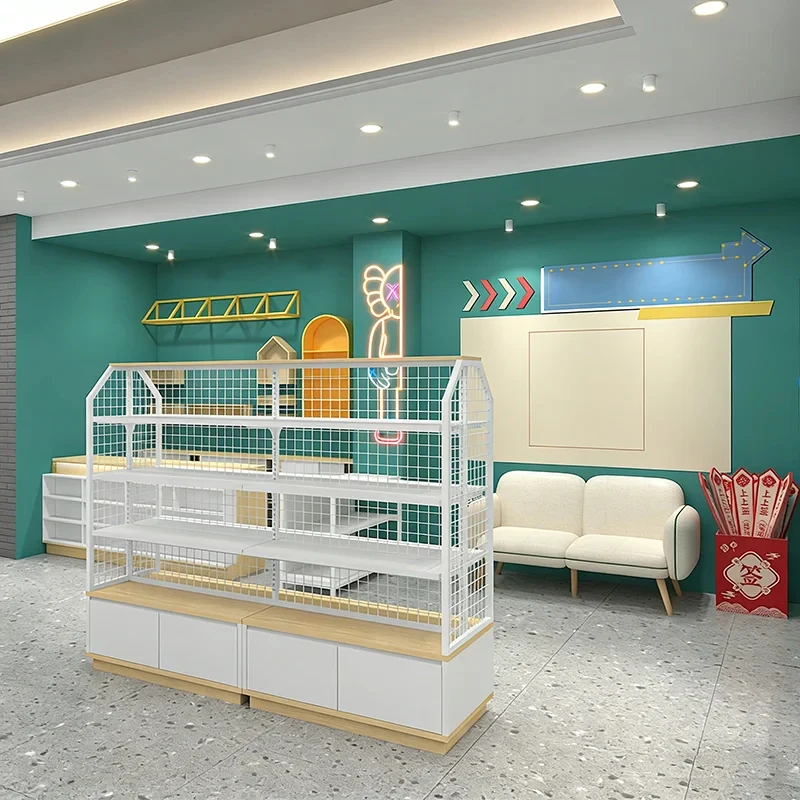 custom.Book Stationery Design Customized Trendy Shelf Display Racks Commercial Steel Wood Display Cabinet Storage