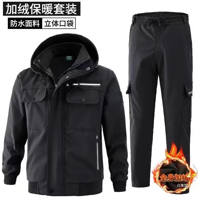 Winter Thickening Workshop Workwear Coat Customized Name Print Logo Factory Outdoor Waterproof Windproof Jacket