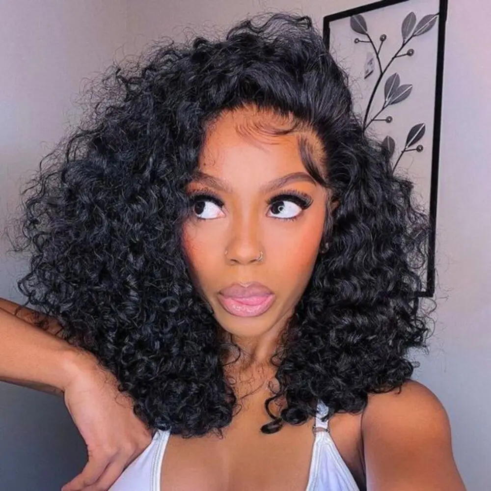 Deep Water Wave 13X6 Hd Lace Frontal Human Hair Wig Short Bob Frontal Wigs Curly Lace Front Wig 100% Brazilian For Women Choice