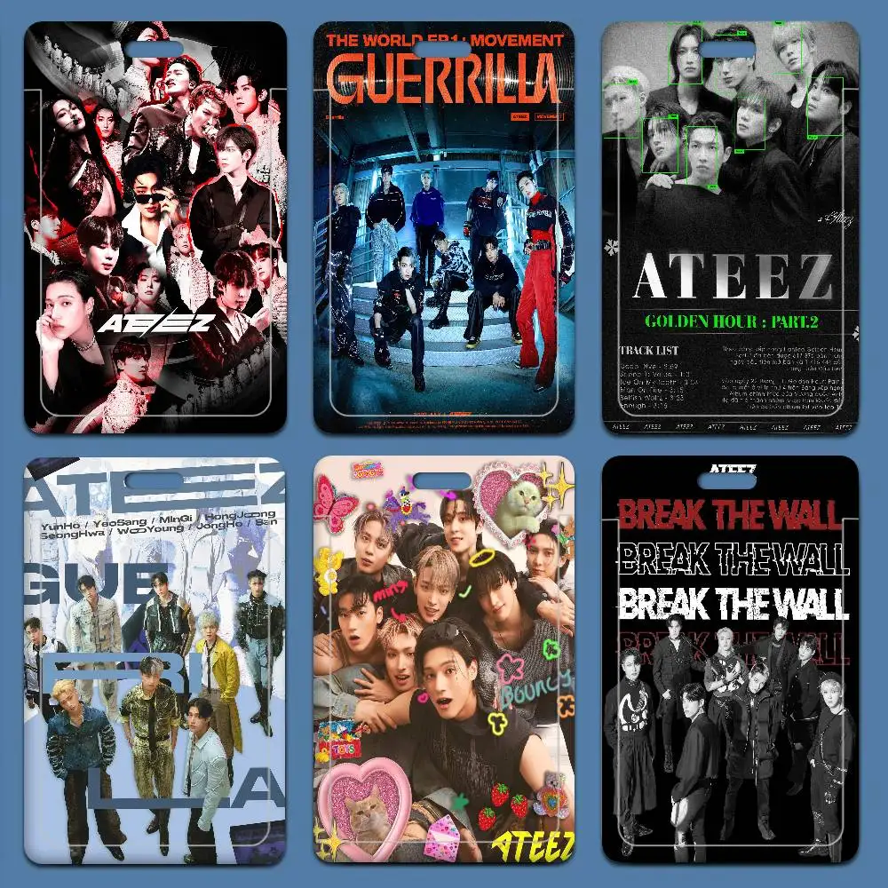 

A-ATEEZ KPOP Badge Holder PVC Material ID Card Case for Work Nurse Key & Wallet