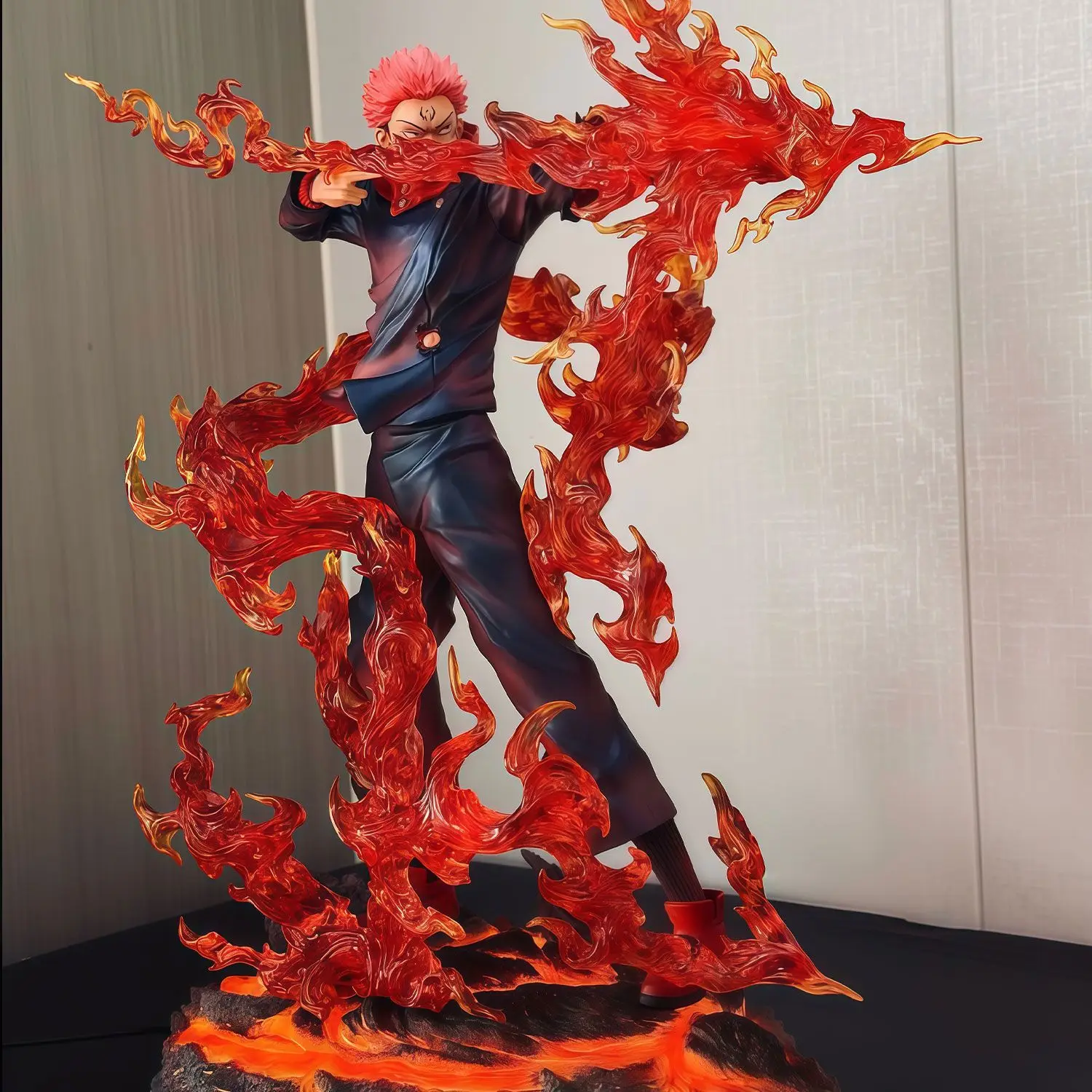 

Jujutsu Kaisen Anime Action Figure - Yuuji Itadori Sukuna Standing Pose Cursed Flame Arrow Firing Statue Collectible Toy Boys