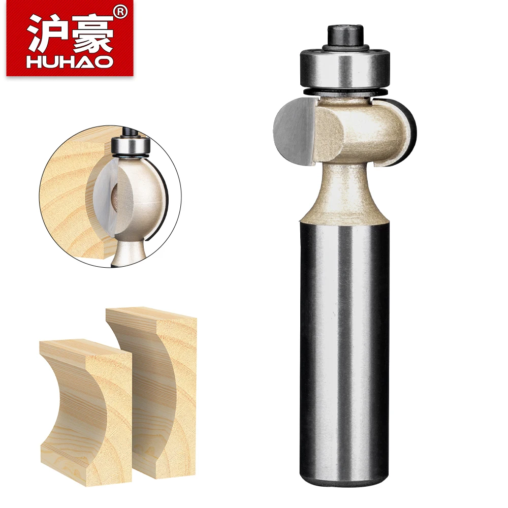 HUHAO 5PCS Router Bit Set Core Box Round Nose Bits with Bearing for Woodworking Milling Cutter 1/4 1/2 Shank