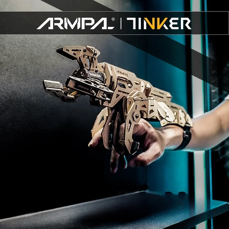 Modèle de bloc de construction assemblé en bois créatif, griffe mécanique, bras robotique déformé, jouet de bloc de construction de puzzle 3D, cadeaux pour garçons