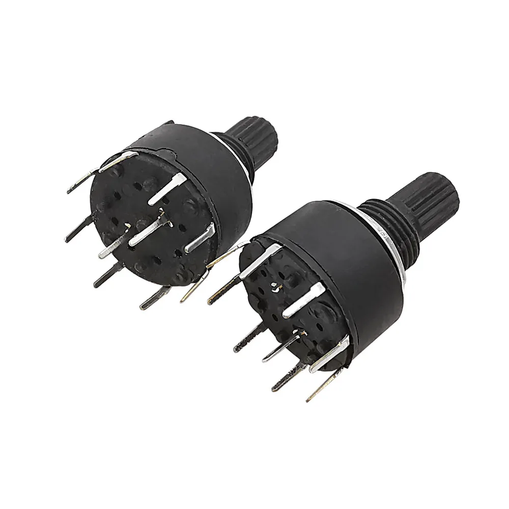 1Pcs Plastic 16mm SR16 Rotary Band Switch 2 Pole 3/4 Position 1 Pole 5/6/8 Position Handle Length 15MM Axis Band Switch