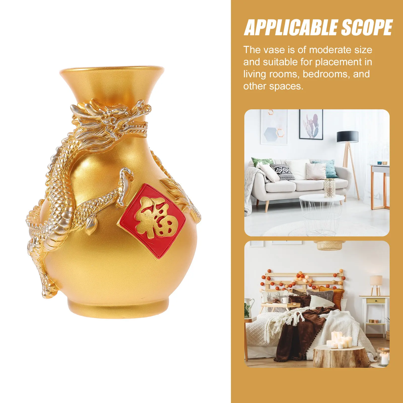 

Resin Flower Vase Dragon Decor Artistic Atmosphere Living Space Home Decoration Modern Centerpiece Dragon Vase