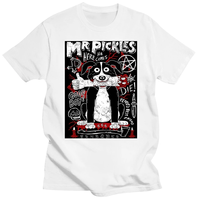Футболка Mr Pickles Мужская, мягкая хлопковая, с круглым вырезом и коротким рукавом, забавная, для взрослых, взрослых, для плавания, собака, зло, сатана