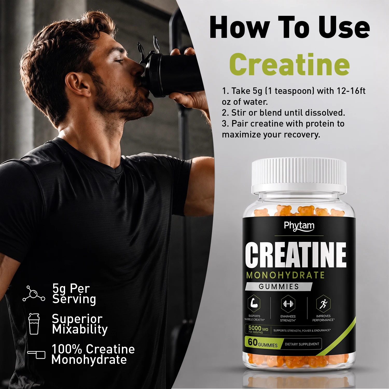 5000mg Creatine Monohydrate Be - Nutrition Workout ulasan dan harga