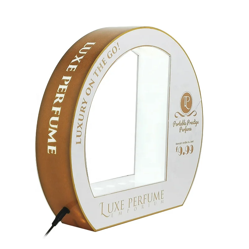 custom.High-end Customization Led Acrylic Cosmetics Storage Acrylic Perfume Display Stand Store