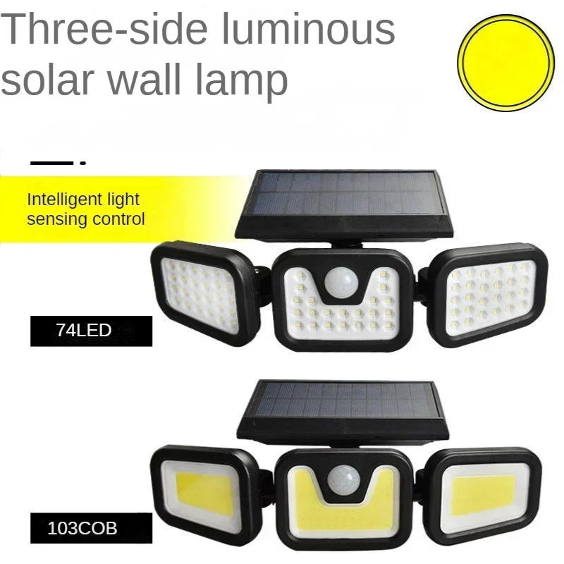 3 Mode LED Solar Light PIR Motion Sensor Lights Outdoor Waterproof Sunlight Solar Powered Street Light Wall Lamp Garage Lighting