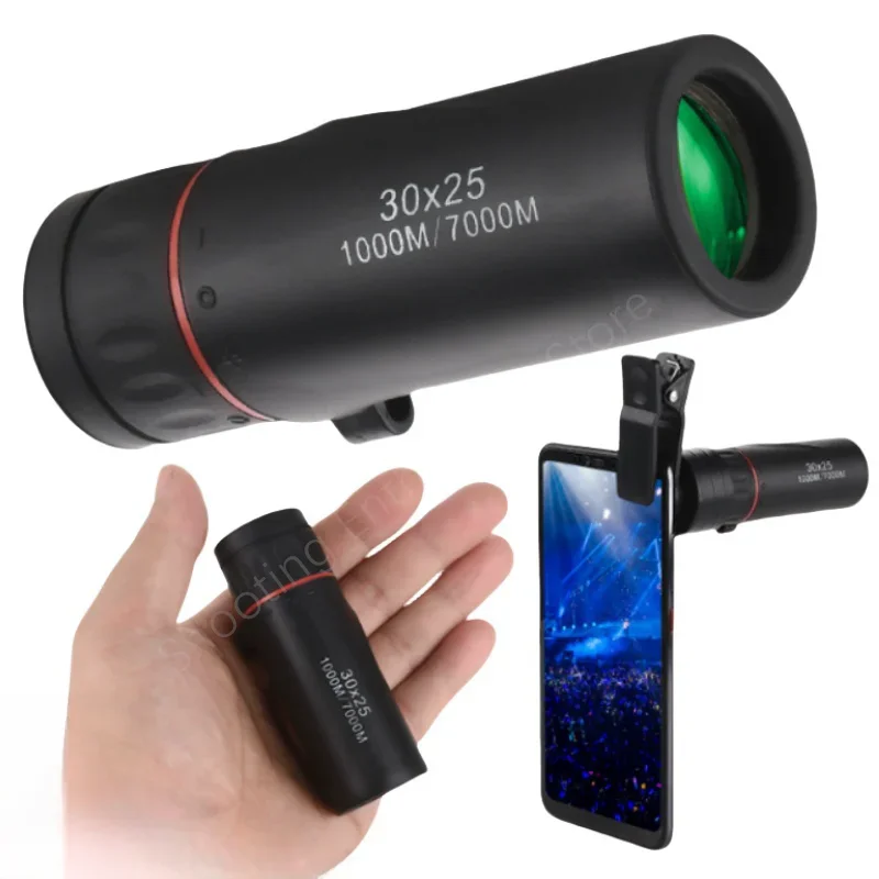 Mini-Monokular 30x25 HD Optisches Fokussier-Teleskop für Outdoor-Reisen, Camping, Jagd, Tragbares Fernglas