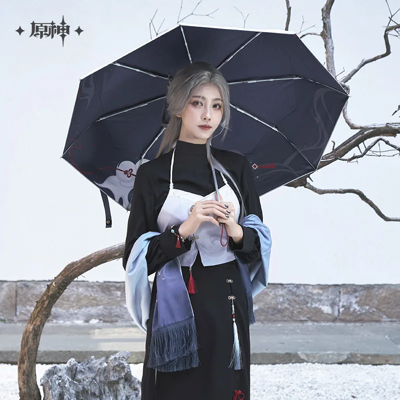 

Official Mihoyo Anime Game Genshin Impact Shenhe Cosplay Folding Umbrella Sun/Rain Umbrella Hallowmas Role Play Gift