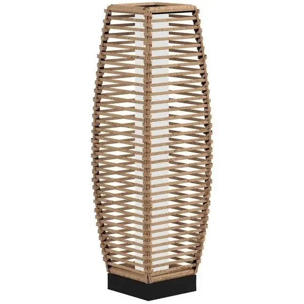 

Solar Floor Lamp, Outdoor Rattan Garden Lantern Pathway Light & Decorative Driveway Lighting with