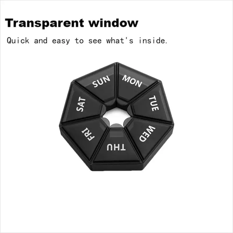 Beauty 3Pc Portable One Week Large Capacity Pill Box Dustproof Dispenser Seven Days A Week Transparent Pill Organizers