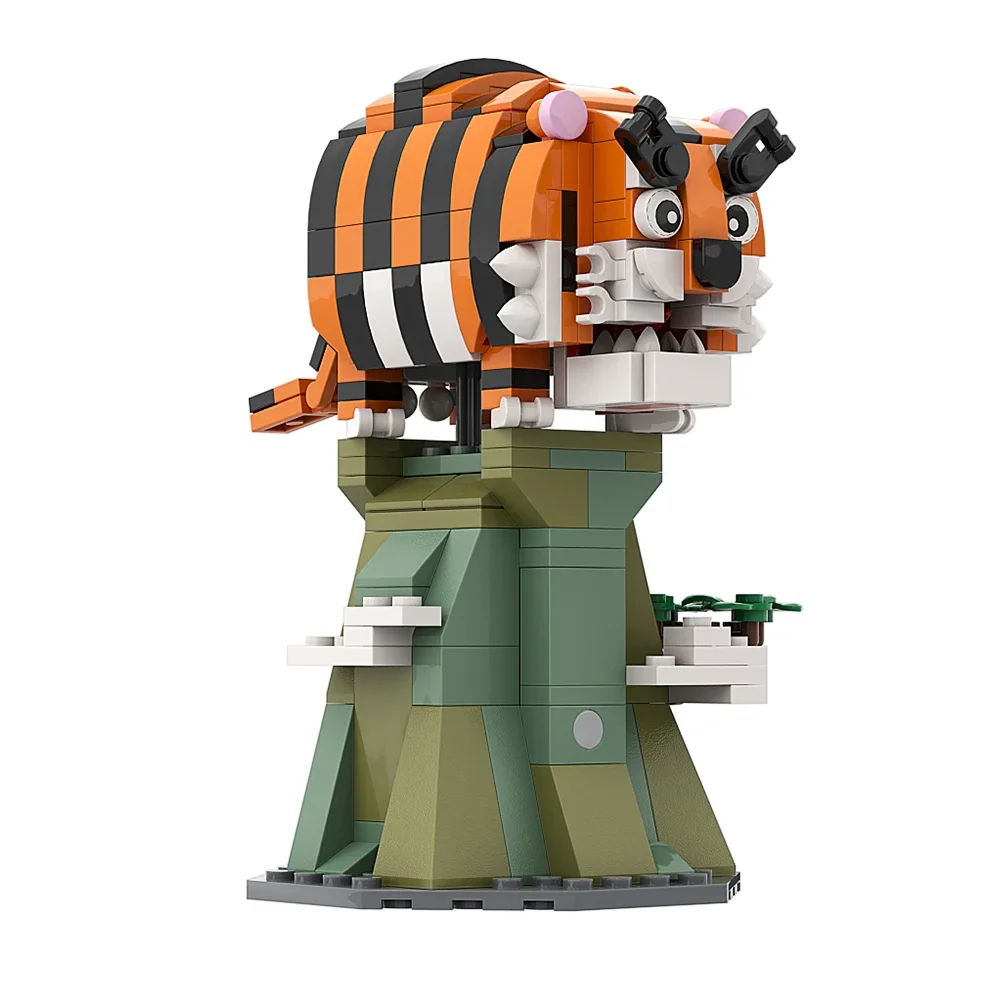 Gobricks MOC ความคิดสร้างสรรค์ไอเดีย Tiger Roar Building Block ชุดสัตว์ Overlord Tiger รุ่นการศึกษาอิฐของเล่นสําหรับของขวัญเด็ก