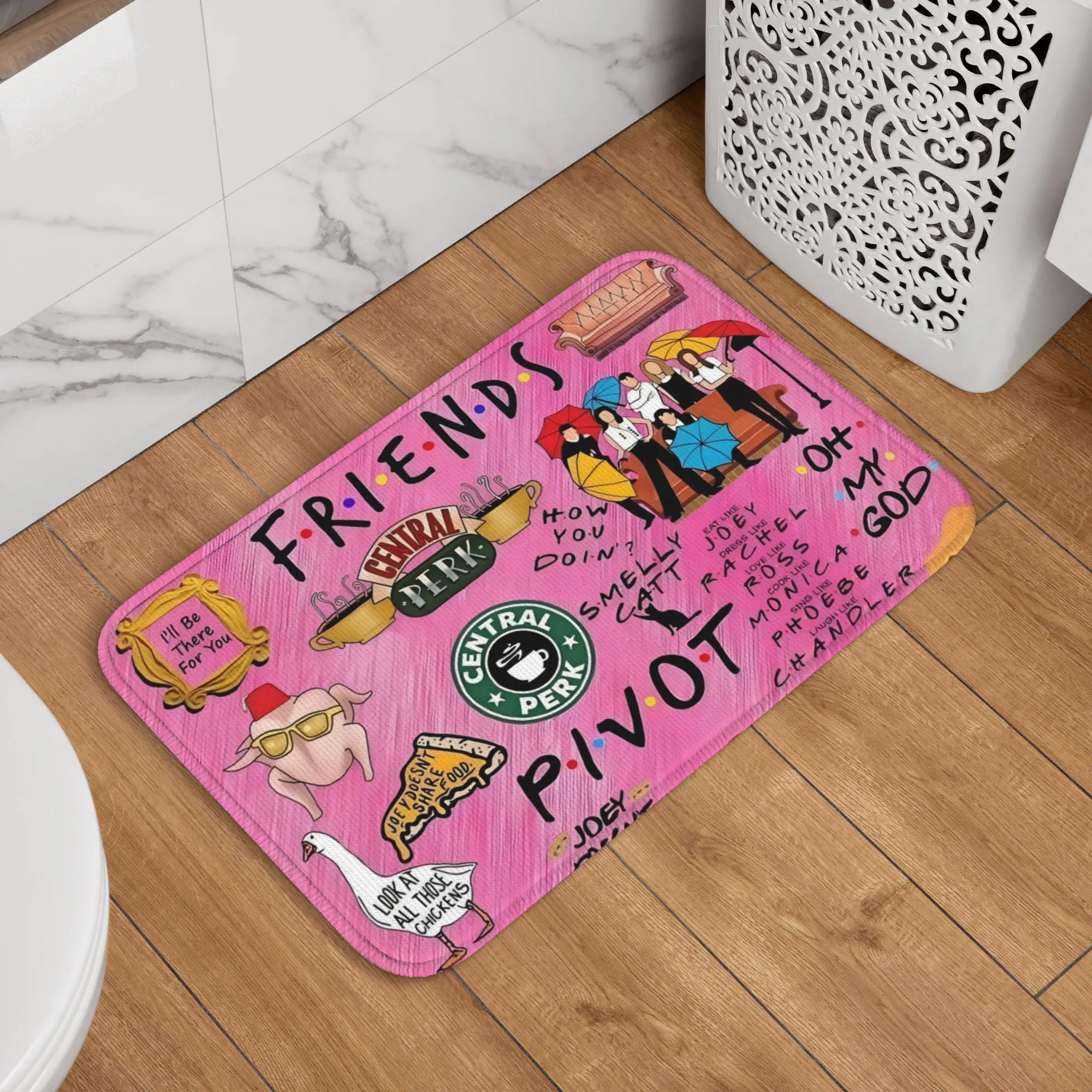 

Забавный коврик с изображением персонажей из сериала «Друзья», противоскользящий, для кухни, ванной, спальни, балкона, прихожей
