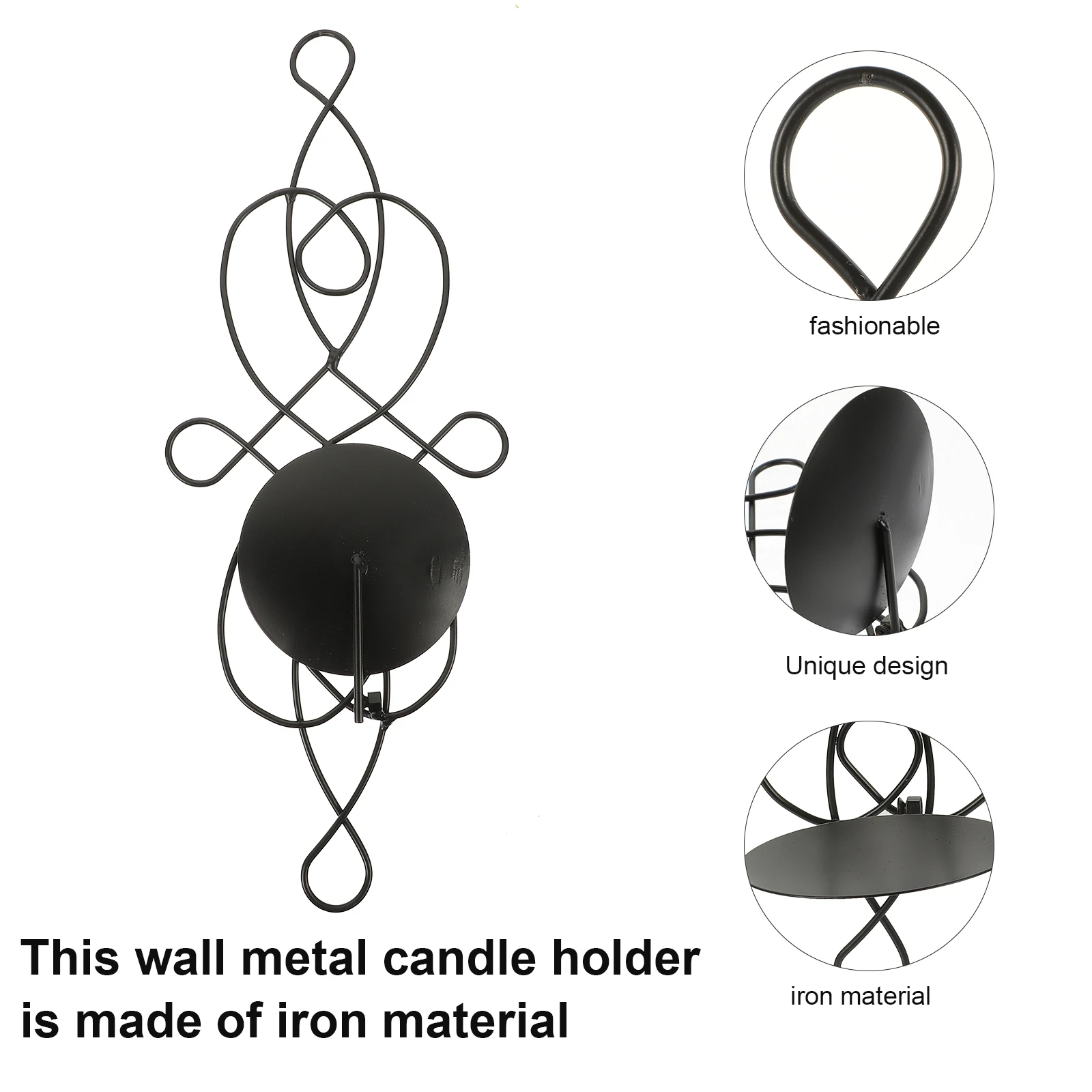 

1 set Iron Hanging Wood Black Bedroom Living Room Wall Wall Hanging Holder Metal Holder Kitchen Decor