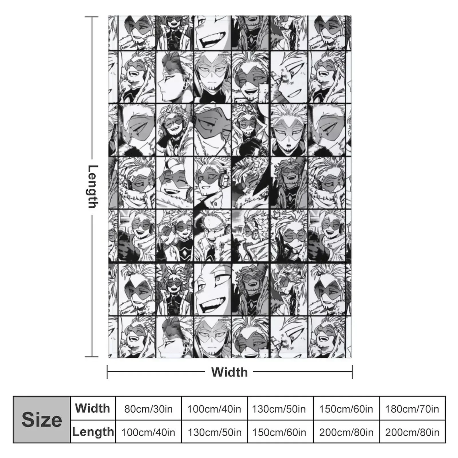 Hawks- manga black and white version Throw Blanket couch cozy soft plush fuzzy picnic outdoor blanket