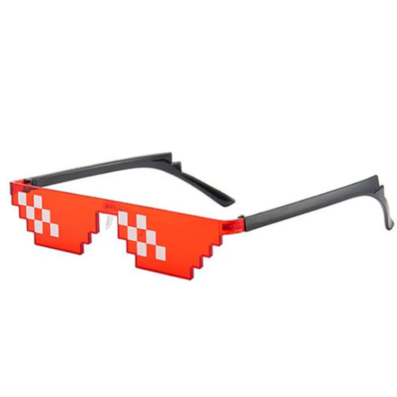 NEW Design Funny Mosaic Sunglasses Thug Life Sun Glasses Pixel Black Retro Gamer Robot Sunglasses Birthday Party Cosplay Favors