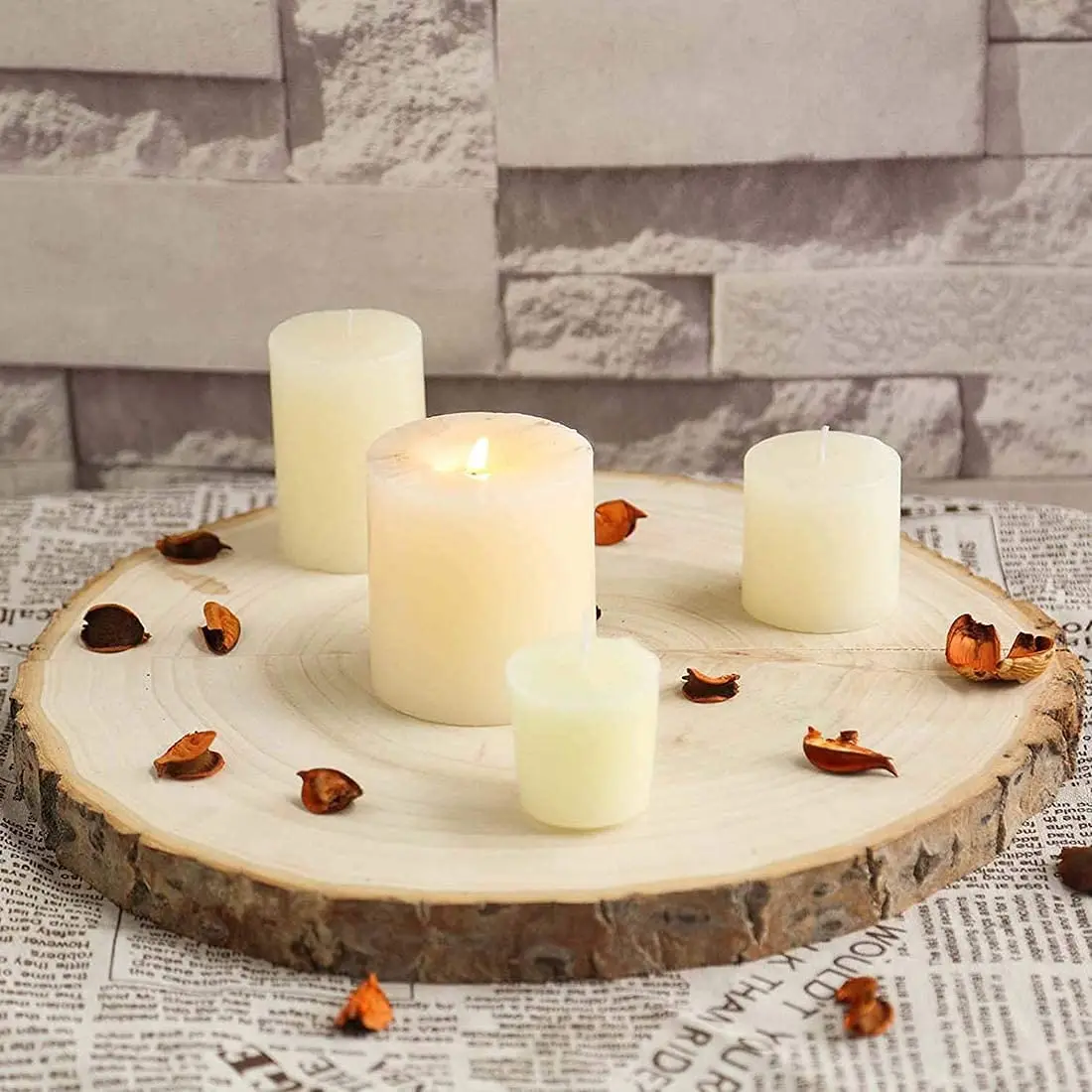 

4 упаковки 7-8 дюймов круглые деревенские кусочки необработанной древесины отлично подходят для свадебных торжеств