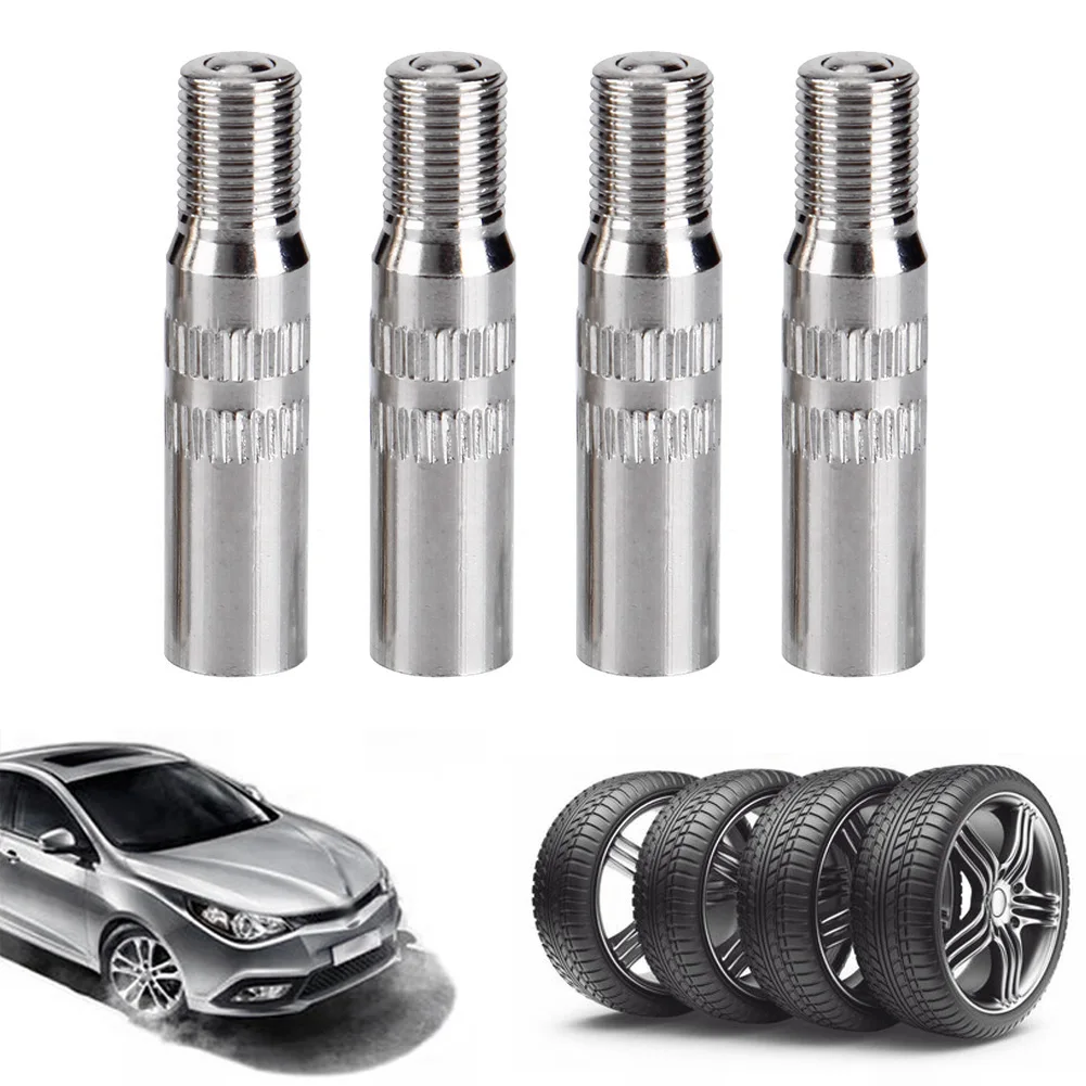 4PCS Metal Car Truck Wheel Tyre Tire Valve Caps Stem Extension Extenders For Car Truck Van Caravan