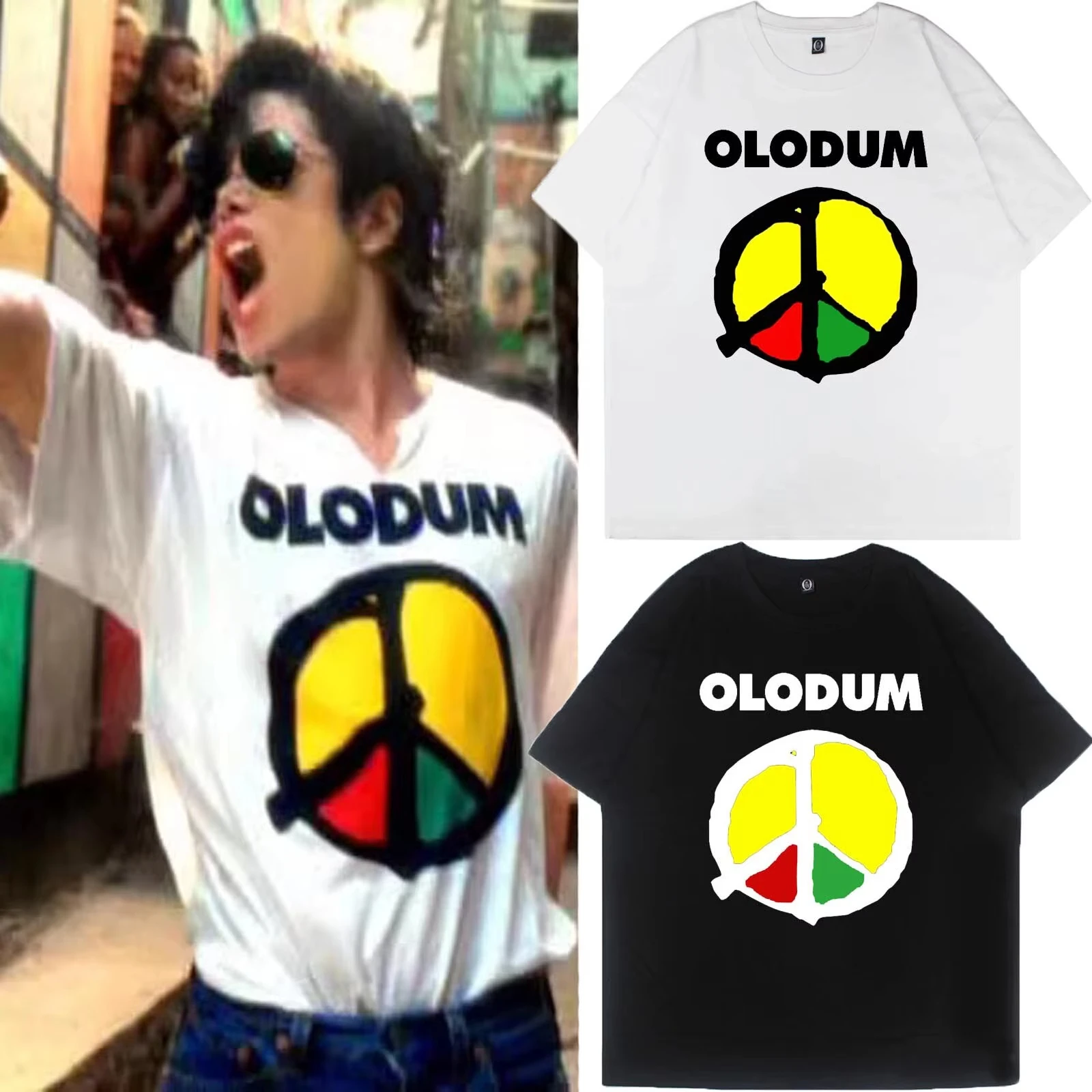 King of Pop Michael Jackson MJ OLODUM Same Style T-shirt Men Women Fashion Harajuku Kawaii T-shirt Women's Y2K Clothing