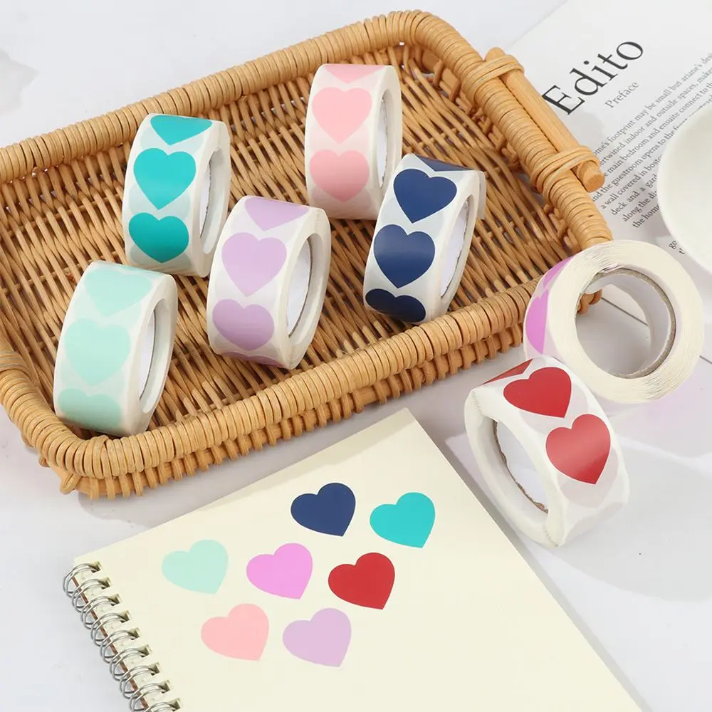 500 Pcs Package Label Stationery Gift Packaging Seal Labels Scrapbooking Love Heart Shaped Sticker