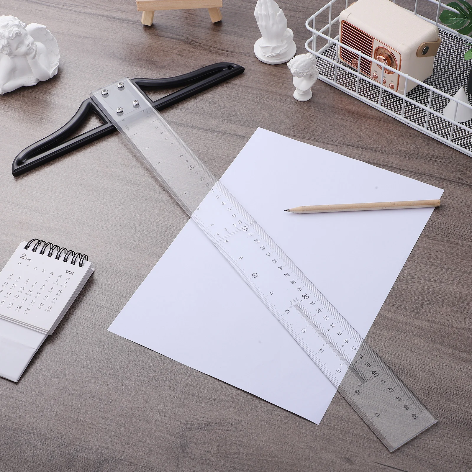Liniaal 18 inch transparant tekengereedschap voor architectuurtechniek houtbewerking tekening meten multi