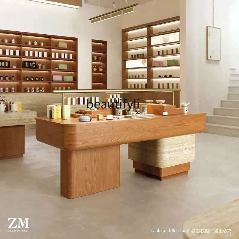 FG43Nakashimadai long table with light merchandise store tea ware health products display cabinet product display cabinet