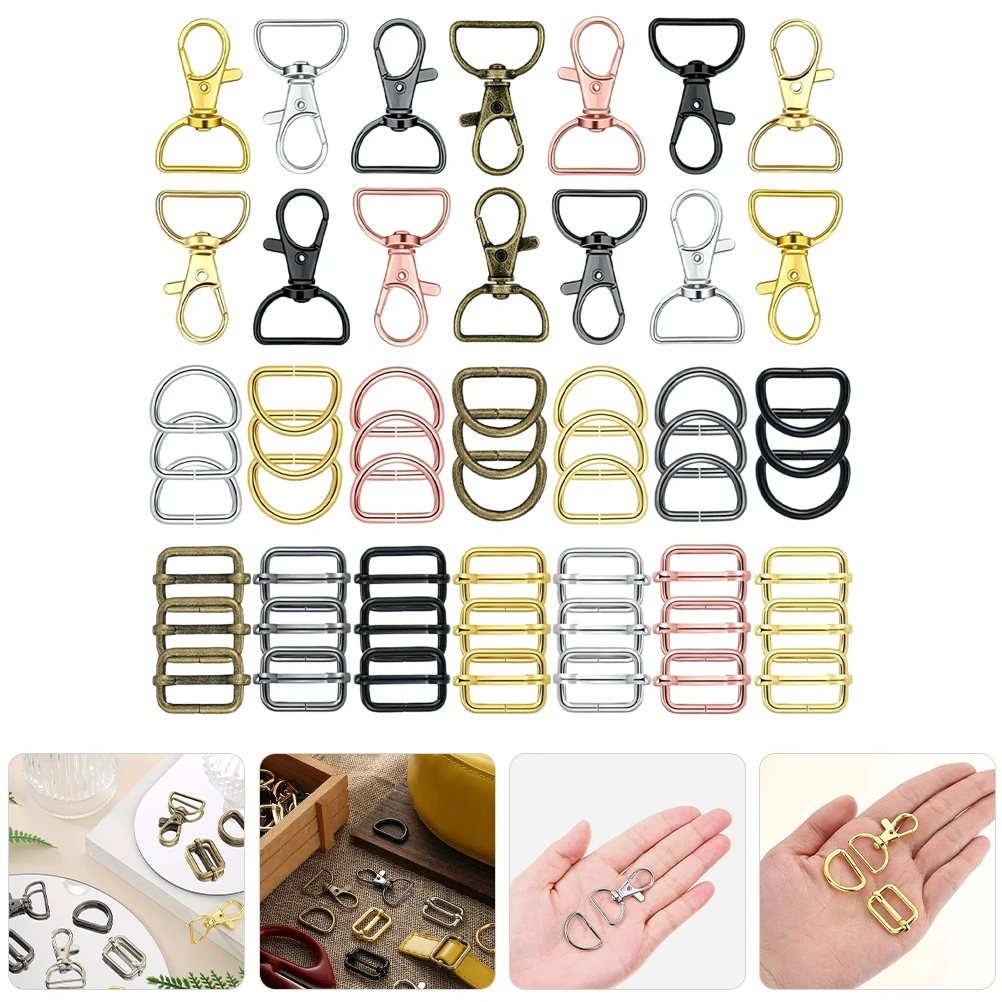 

1 set Hardware Keychain Swivel Clasp Clip Metal Spring Carabiner Keyring Snap Hook For Keys Lobster Claw Clasps D Rings Diy