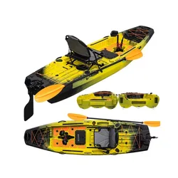 10ft Sailing Outdoor LLDPE Boats, with 2 Piece Pro Angler Fishing Pedal Plastic Modular,Ocean Folding Kayak 290cm for 1 Person