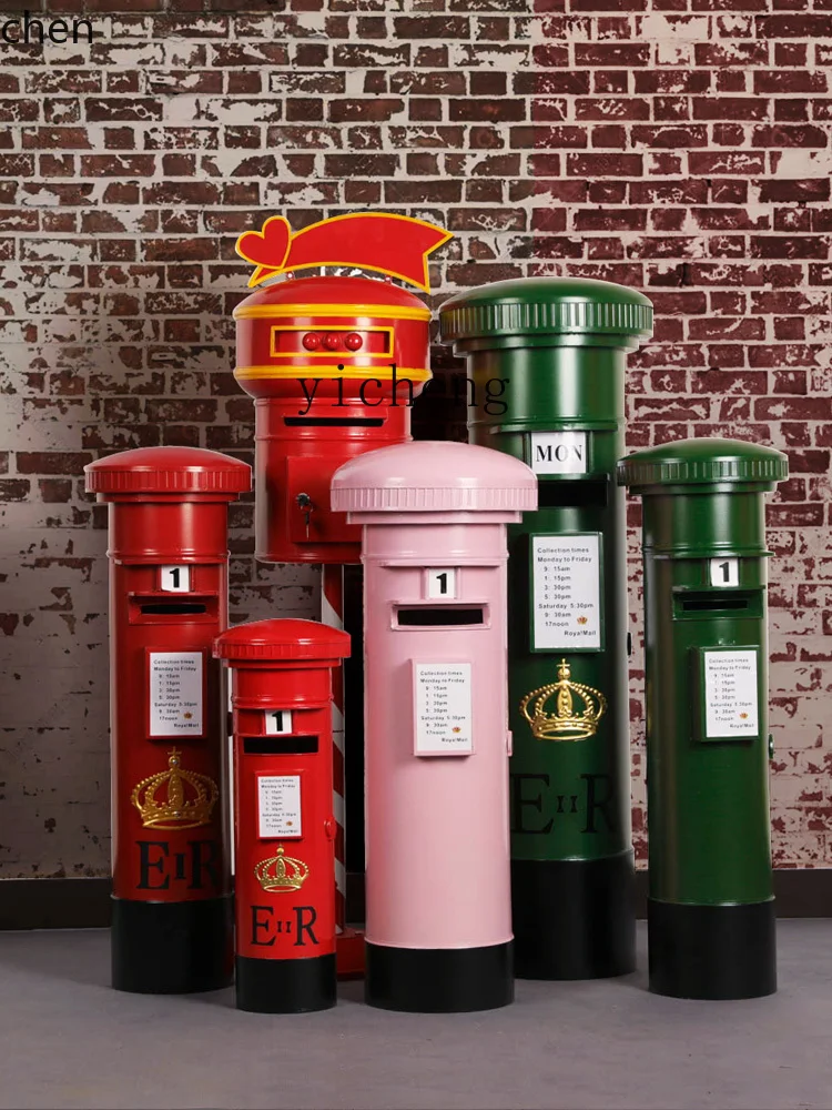 YFY  Post Box Decoration Postal Model Mailbox Mailbox Iron Craft Decorations Bar Mall