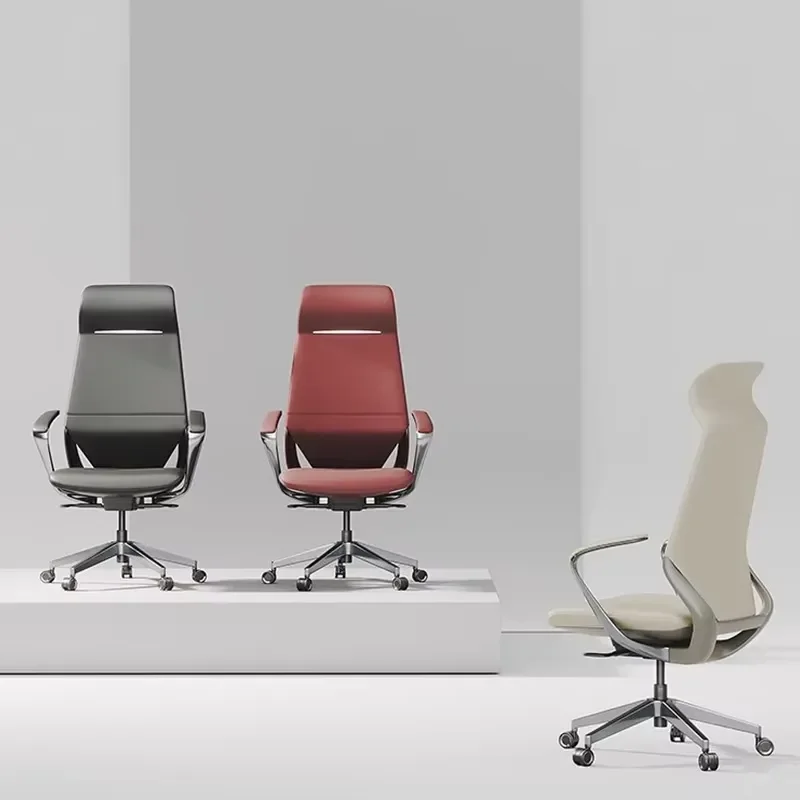 Leather Executive Office Chair Ergonomic Posture Home Swivel Computer Chair Modern Design Studio Seat