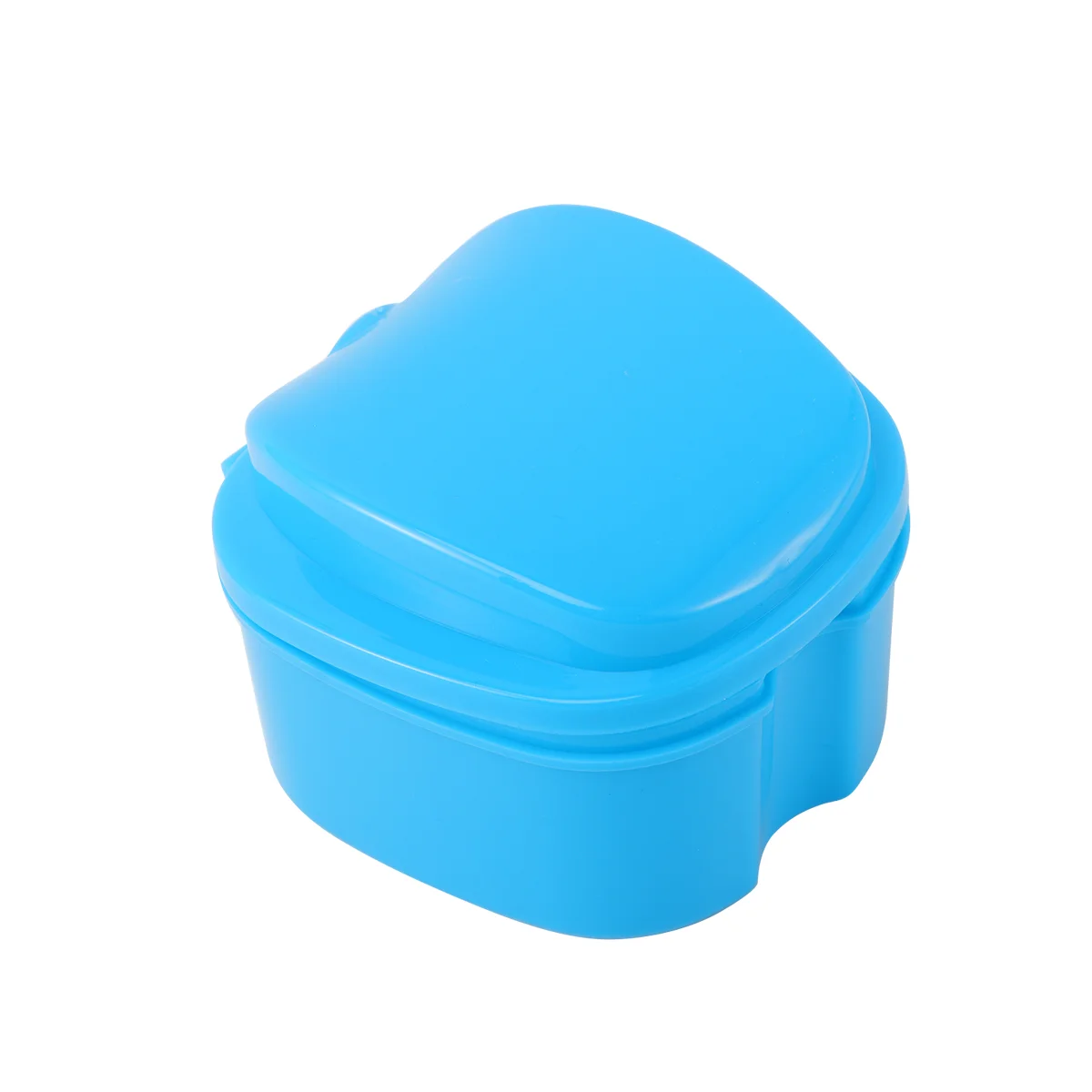 Denture Bath Box Case Dental False Storage Case Box with Strainer (Sky-blue) denture box case