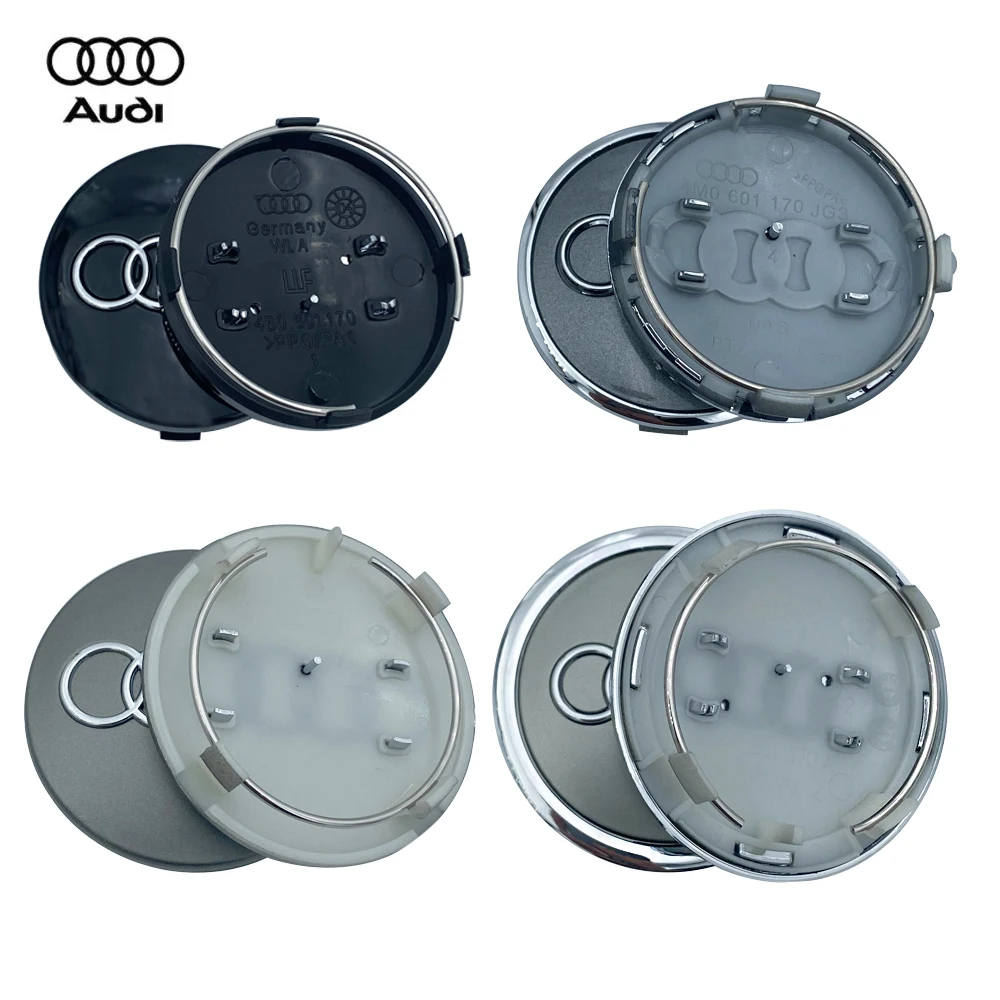 4pcs 60mm 61mm 68mm 69mm Car Styling Wheel Center Cap Hub Covers Badge 4B0601170 For Audi A3 A4 A5 A6 A7 A8 S4 S6 Accessories