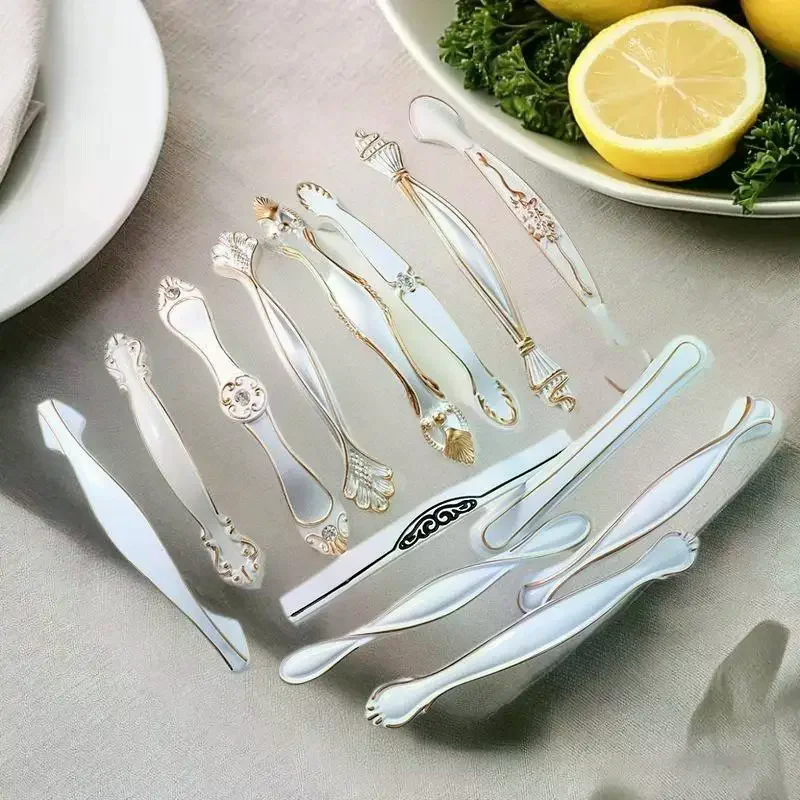 

Modern Simple Nordic Handle White Amber Aluminum Alloy Black Drawer Cabinet Handles For Furniture Door Knocker Drawer Pulls