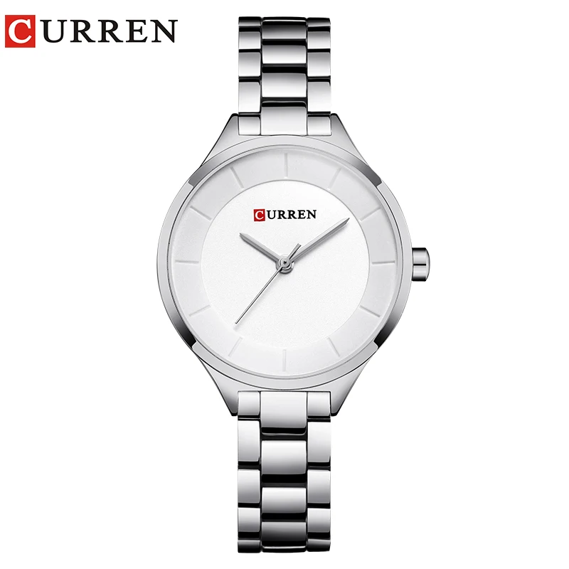 Curren 9015 Business Quartz Watch for Ladies, Waterproof Stainless Steel Strap Casual Wristwatch