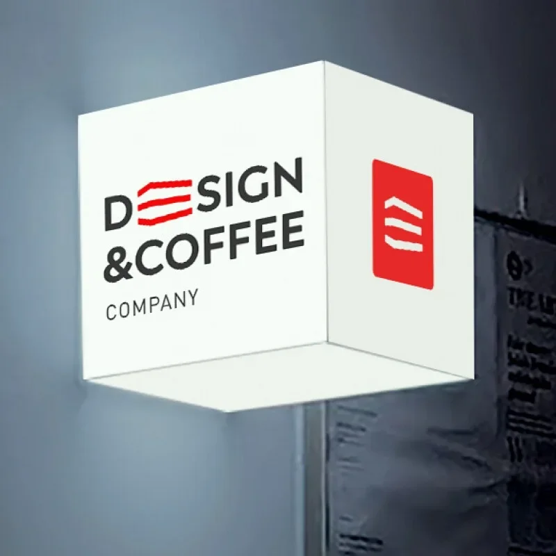 

Commercial Waterproof Outdoor Advertising Light Box LED 5000 Lumens Customizable Color Coffee Shops Business Signs Aluminum