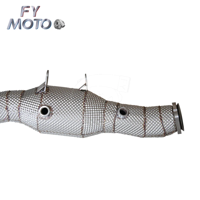 Exhaust Catalytic Downpipe For Mercedes AMG S63 C217 A217 W222 M157 5.5L 2014-2018 With Heat Shield