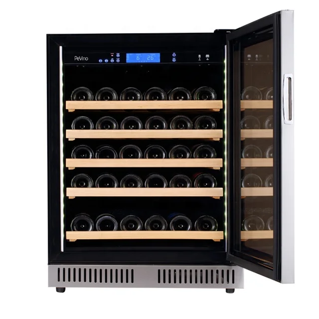 24 Inch Wide 46 Bottles Small Wine Chiller with Right Hinge Compressor Cooling System for Home Kitchen Bar Office Storage