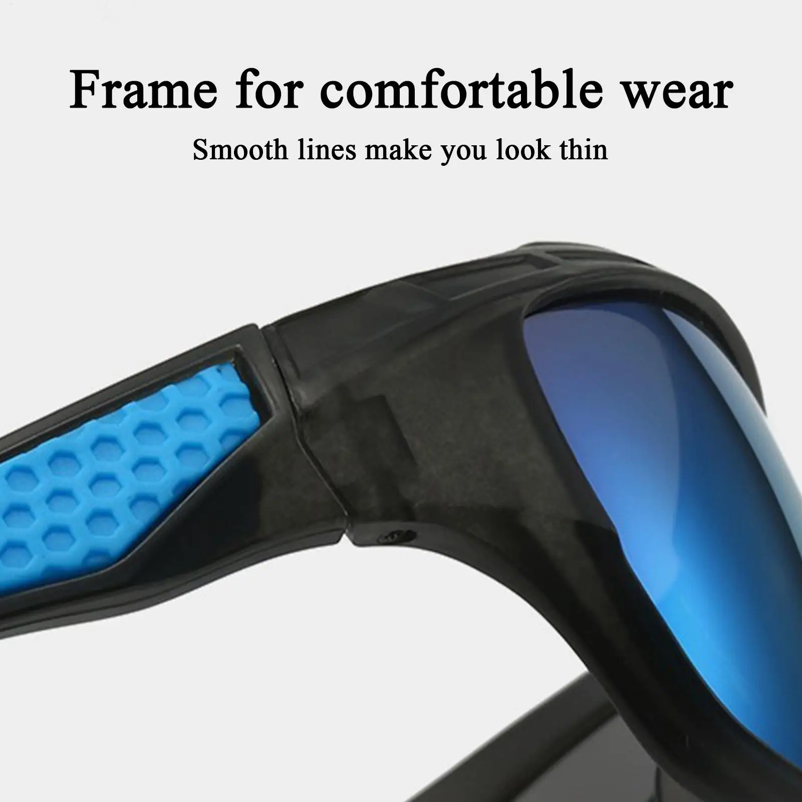 Herren-Sonnenbrille, leichte Sonnenbrille, polarisierte Sonnenbrille, bequeme, leichte Rahmen-Sportbrille zum Fahren, Angeln – Detail 5