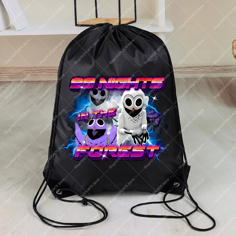 حقيبة ظهر برباط من Game 99 Nights in The Forest للبالغين والأطفال، حقيبة تخزين لطيفة على شكل رسوم كرتونية، ملحقات غير رسمية، حقيبة بسلسلة هدايا #5