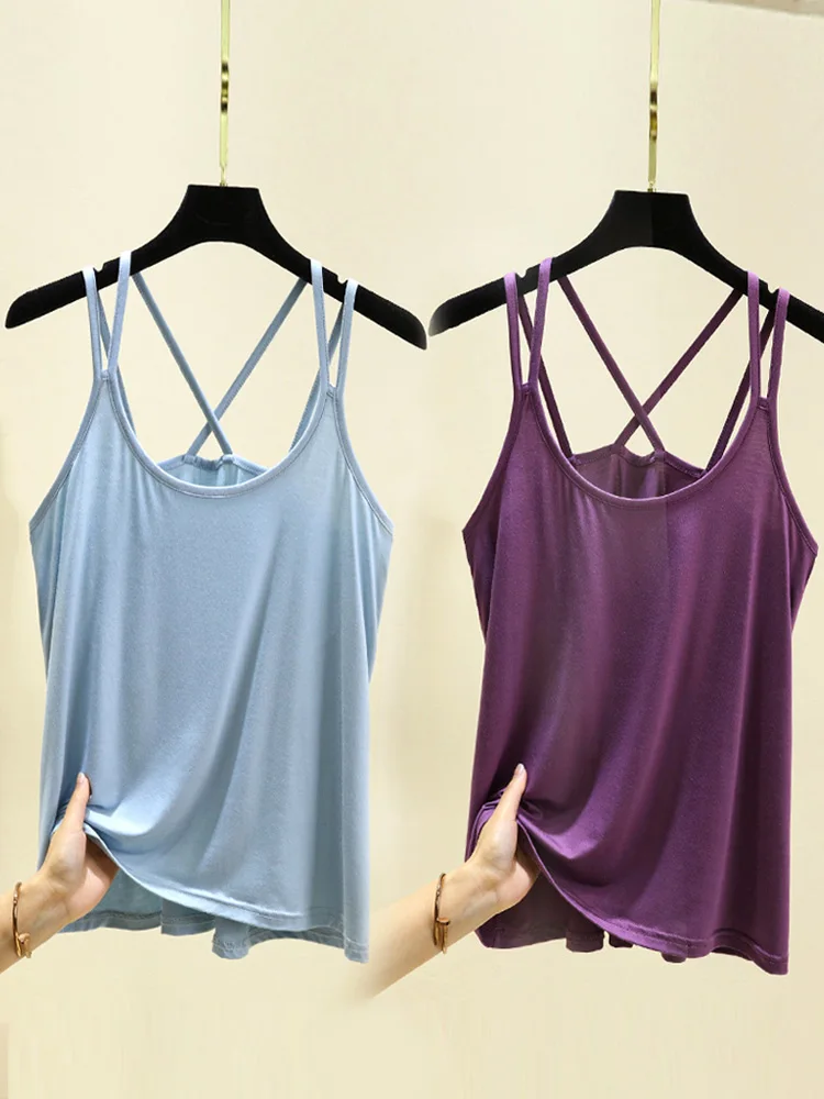 

Women's Modal Csole Tank Top Loose Fit Base Layer irt Inner Wear Outer Wear Slimming Vest Large Size Summer Faion