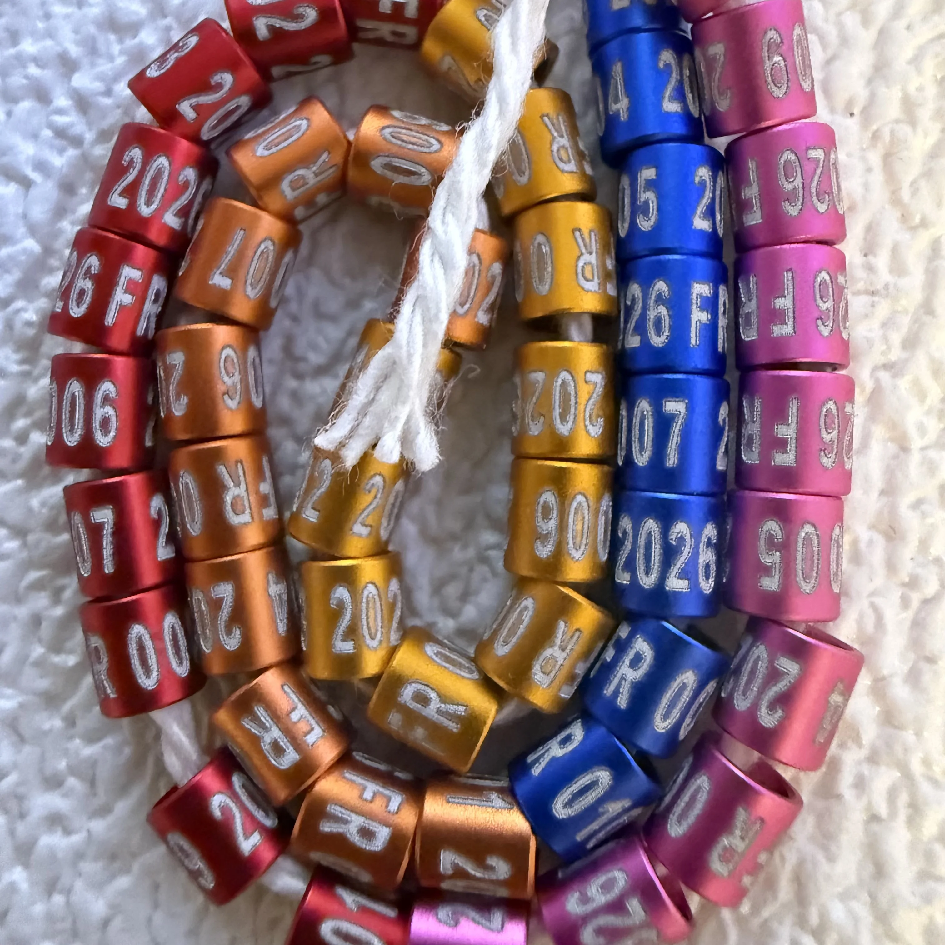 50PCS Personalized Custom Bird Leg Rings ID Bands for Baby Bird 10 Days - Aluminum Closed Bands, Specify Engraving Text & Color