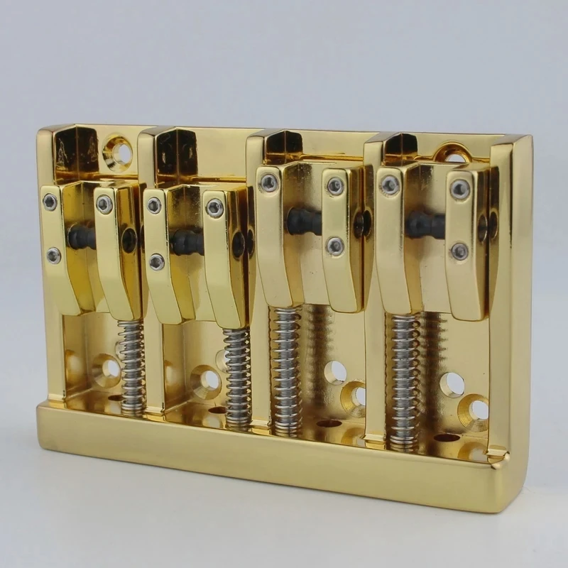4 String High Mass Vintage Machined Adjustable Bass Bridge Chrome /Gold/Black