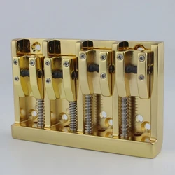 4 String High Mass Vintage Machined Adjustable Bass Bridge Chrome /Gold/Black