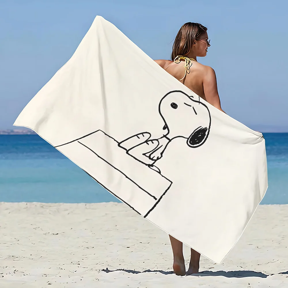 Kawaii S-Snoopy Beach Towel Microfiber Sand Free Quick Dry Soft Sandproof Pool Towels Gift for Women Travel Gym Shower Camping