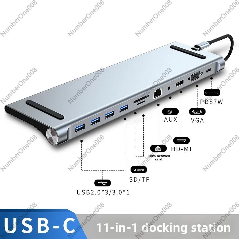 11-in-1 Laptop Docking Station, 4K HDMI Multiport Hub Compatible For Apple Huawei MacBook, Type-C USB Adapter