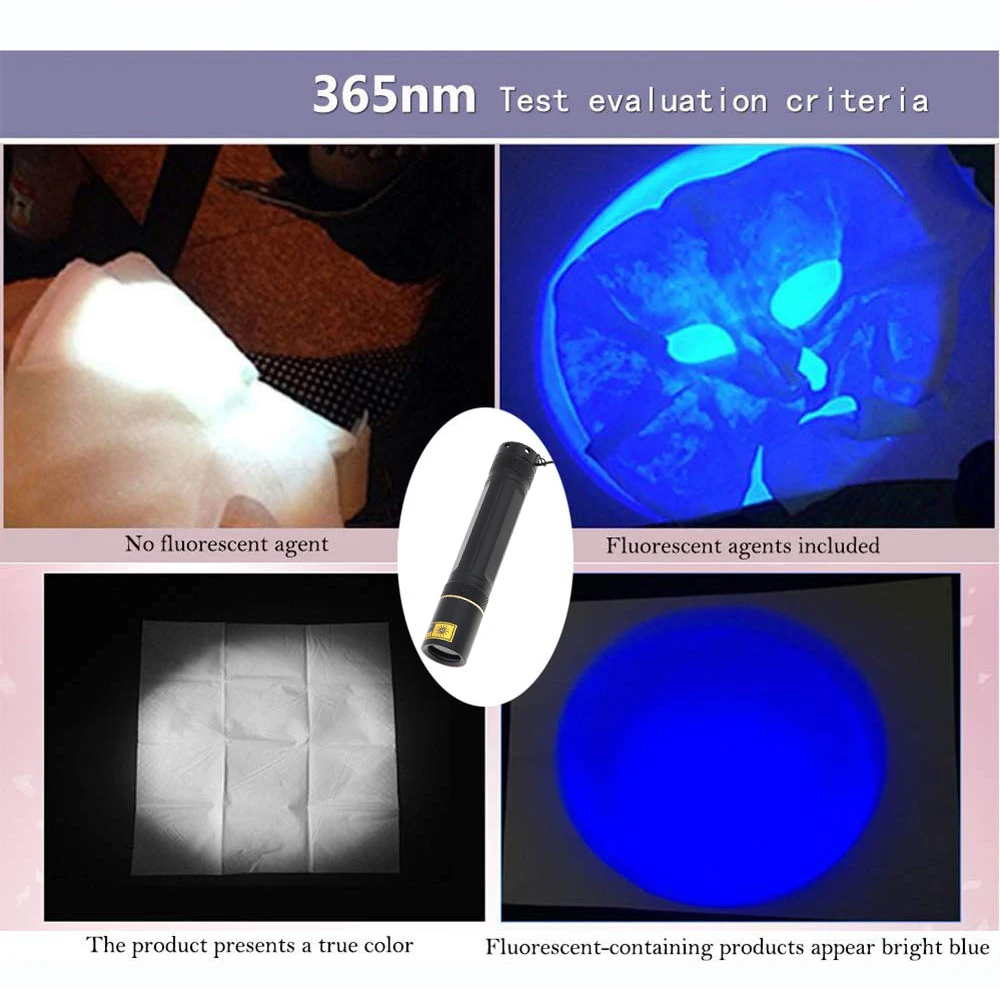 5W 365nm LED Purple Lights UV Flashlight Portable Colored Torch Light for Dry Stains / Bed Bug / Pet Urine Detection