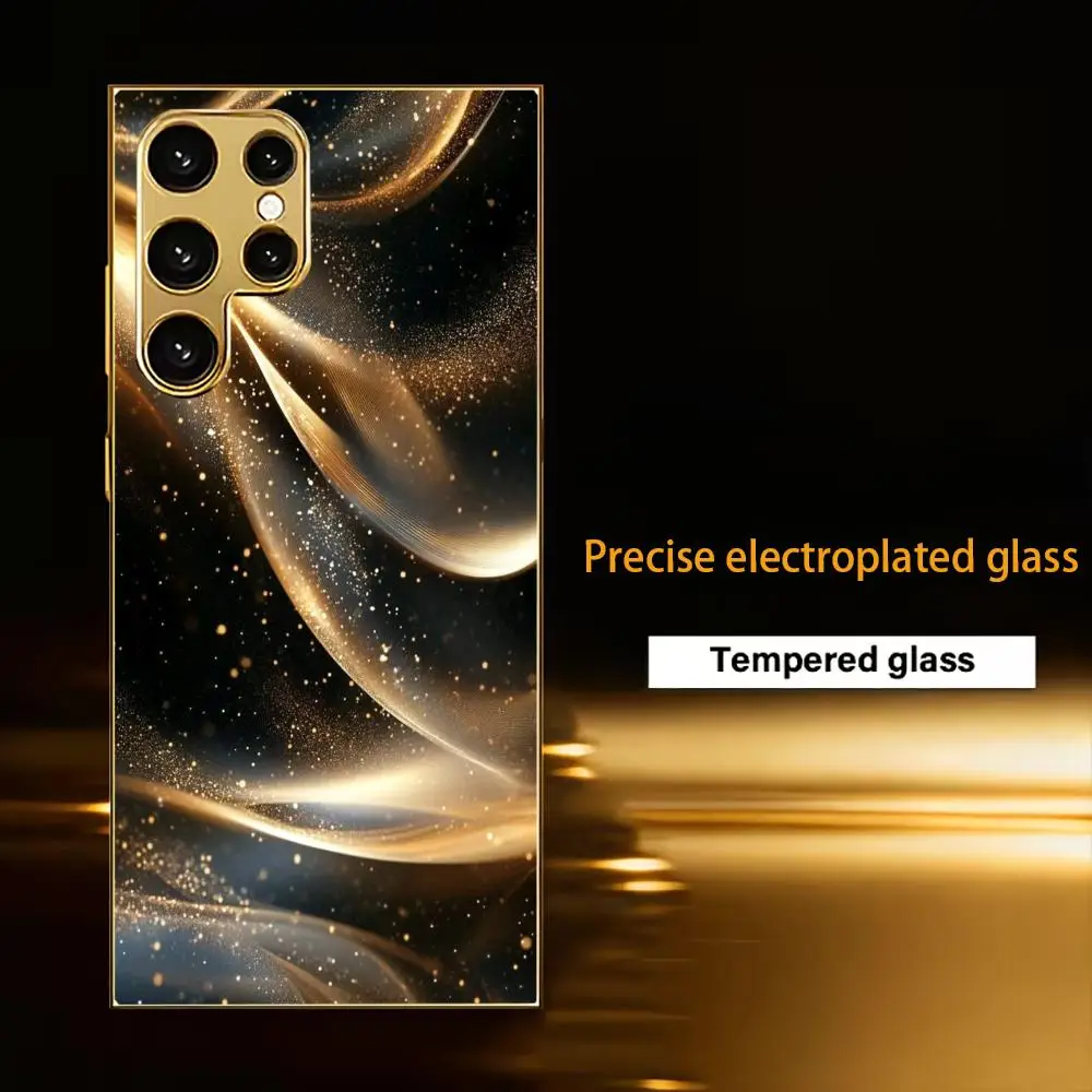 Texture Protective cover High-end Electroplating Glass PhoneCase for Samsung Galaxy S26 S25 S24 S23 S22 S21 FE,Ultra,Plus